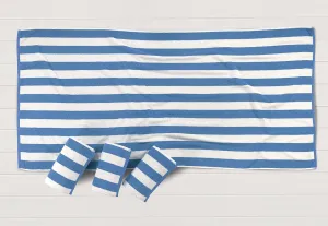 LANE LINEN Beach Towels Oversized 4 Pack - 100% Cotton Beach Towel with Beach Tote Bag, Luxury Beach Towels, Quick Dry Towels, Higly Absorbent Extra Large Beach Towel 36"x72" - Light Blue