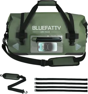 Large Waterproof Duffel Bag Roll-top Heavy Duty Dry Duffle Bags for Motorcycling, Rafting, Boating, SUP, Kayaking, Travel, 70L(Army Green)