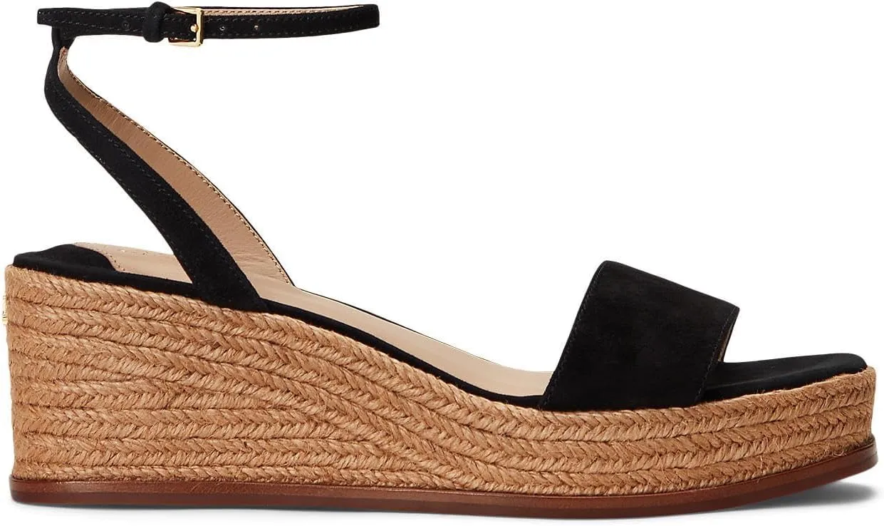 Lauren Ralph Lauren Women's Leona Suede Espadrille Wedge Sandal