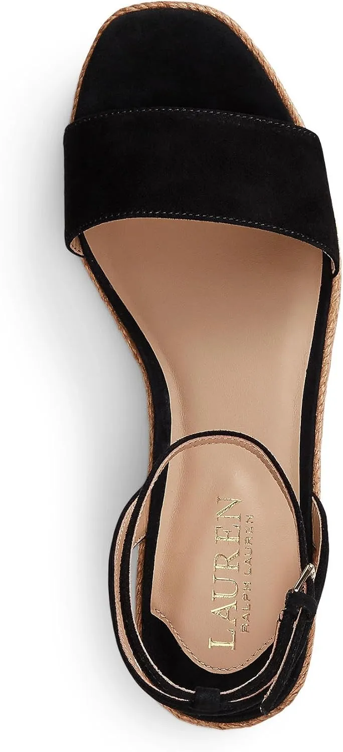 Lauren Ralph Lauren Women's Leona Suede Espadrille Wedge Sandal