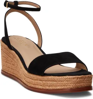 Lauren Ralph Lauren Women's Leona Suede Espadrille Wedge Sandal