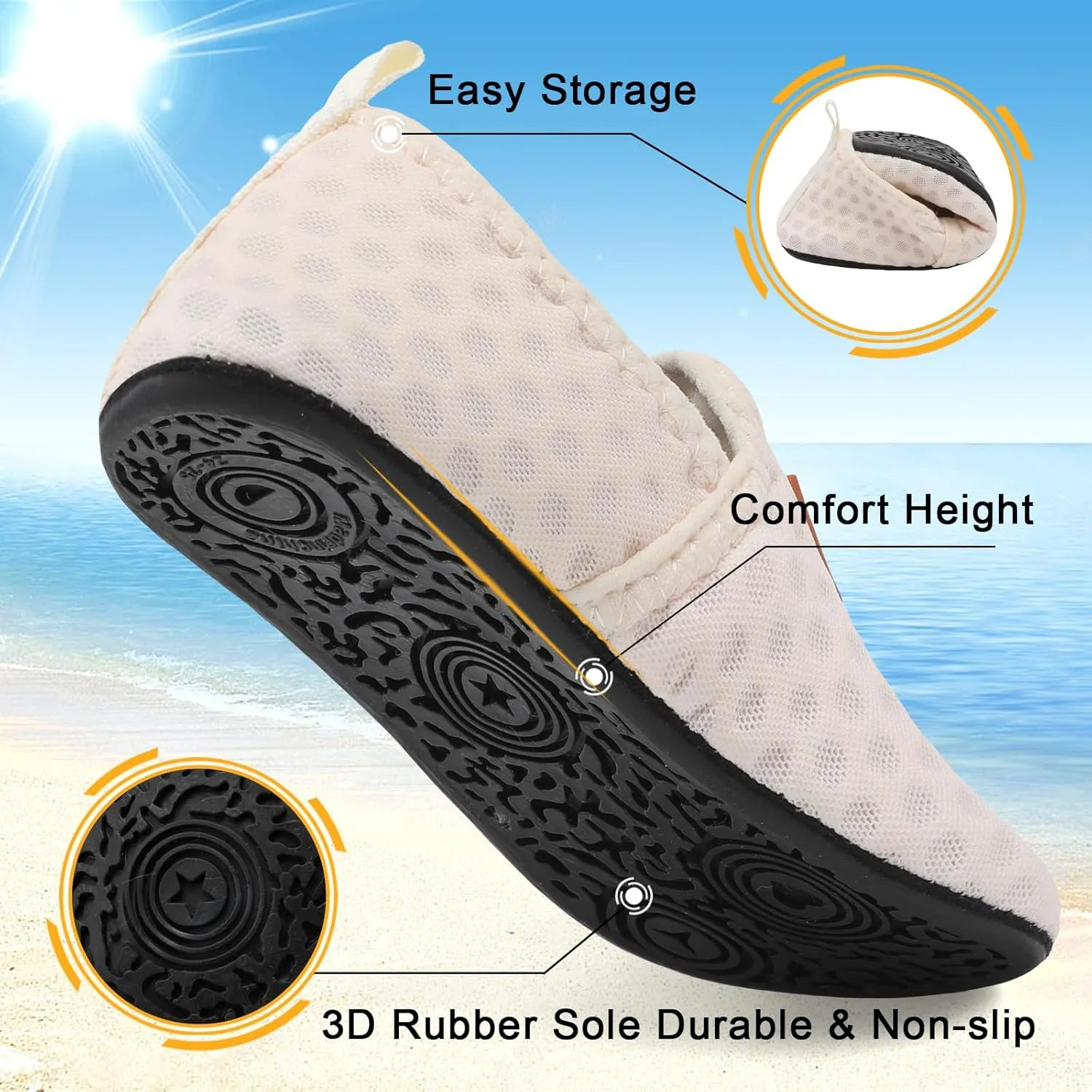 Lefflow Toddler Water Shoes Kids Quick Dry Beach Swim Socks Shoes Baby Non Slip House Slippers