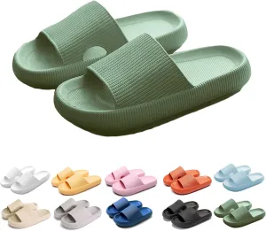 LELEBEAR Cloudies Slides for Women, Super Comfy Soft Foam Slides, Non Slip Shower Bathroom Slides