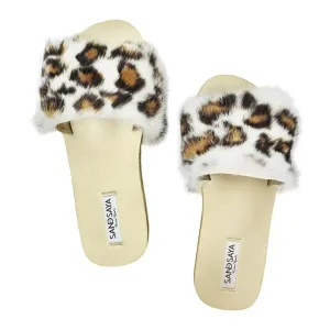 Leopard Rabbit Fur - Espadrille Flat-Genuine Fur Leopard Rabbit Fur - Espadrille Flat-Genuine Fur