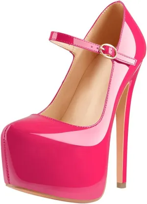 LISHAN Women's Platform 5.9in Super High Heels Pumps Slip On Pointed Toe Sandals