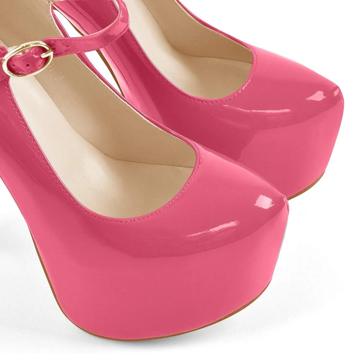 LISHAN Women's Platform 5.9in Super High Heels Pumps Slip On Pointed Toe Sandals