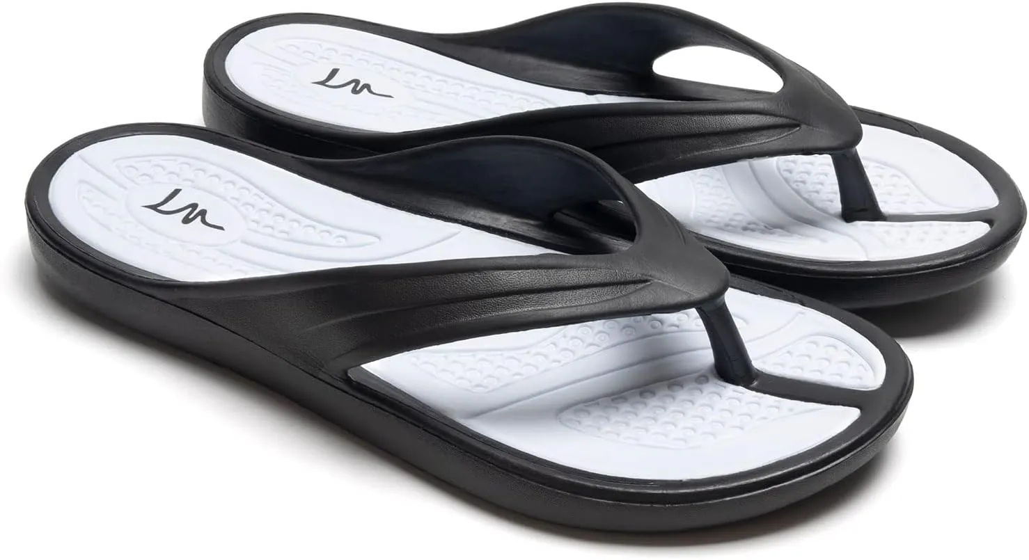 LM Women's Flip Flops Thong Sandals Casual Sandals Shower Shoes Beach Slippers Slides Slip on Water Shoes