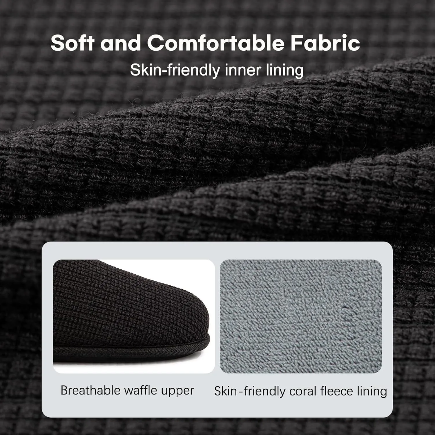 LongBay Mens House Slippers Comfy Knit Scuff Lightweight Memory Foam Slip On Bedroom Shoes for Indoor Outdoor Travel