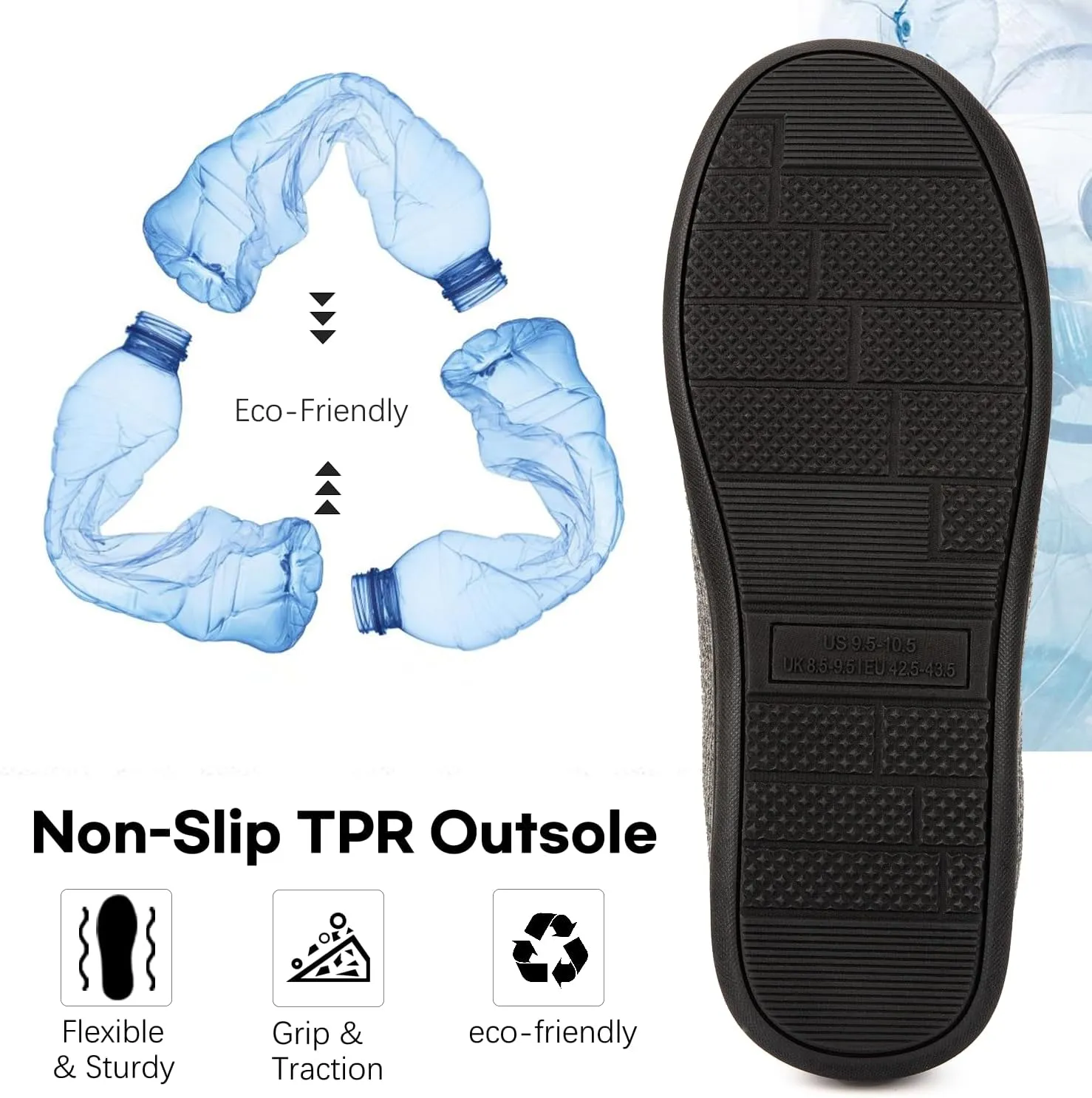 LongBay Men's Two Tone Memory Foam Slippers Slip-On Comfy House Shoes for Indoor Outdoor