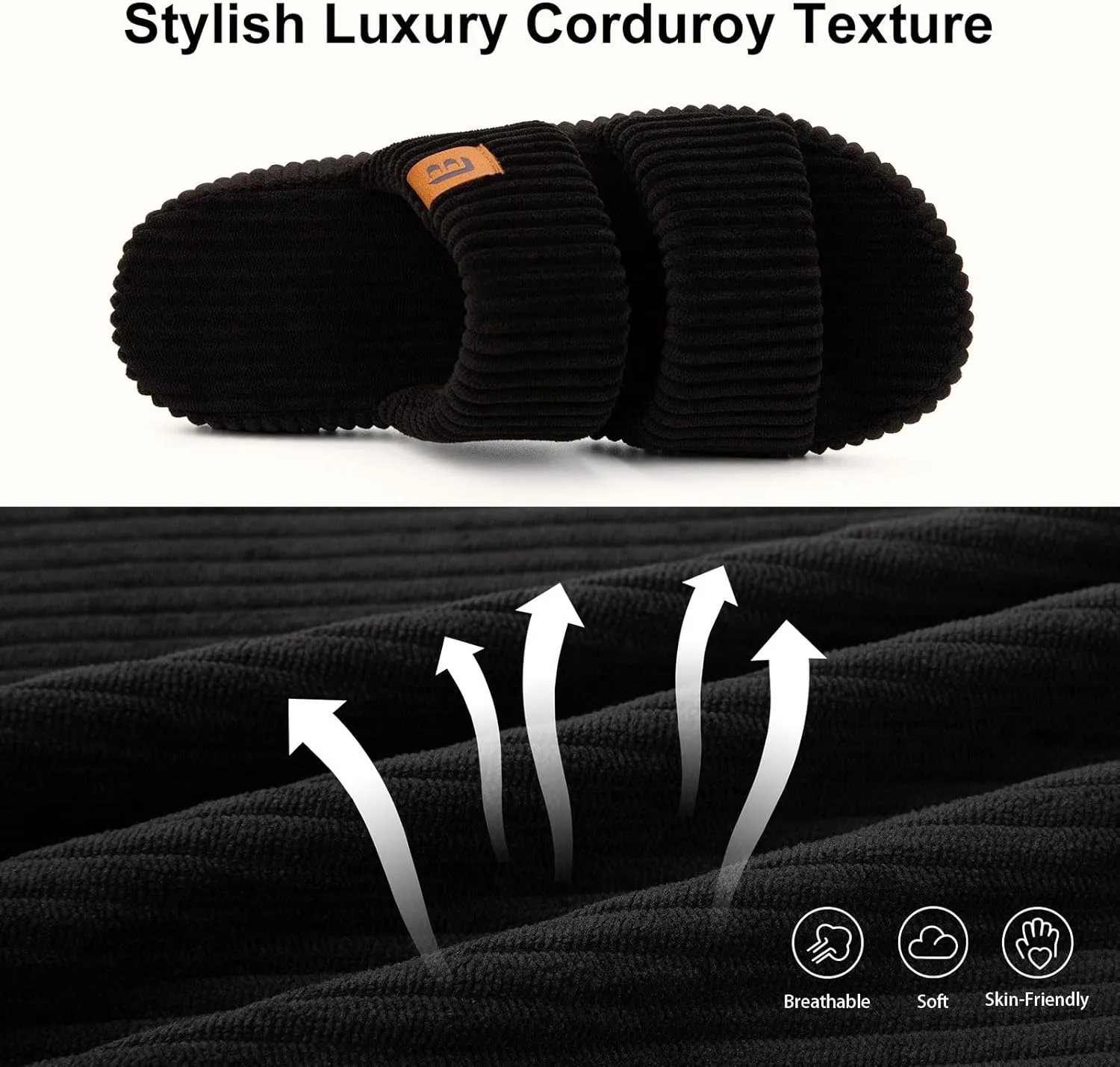 LongBay Slippers for Women Memory Foam Open Toe Slip On Bedroom Comfy House Shoes with Dual-Strap
