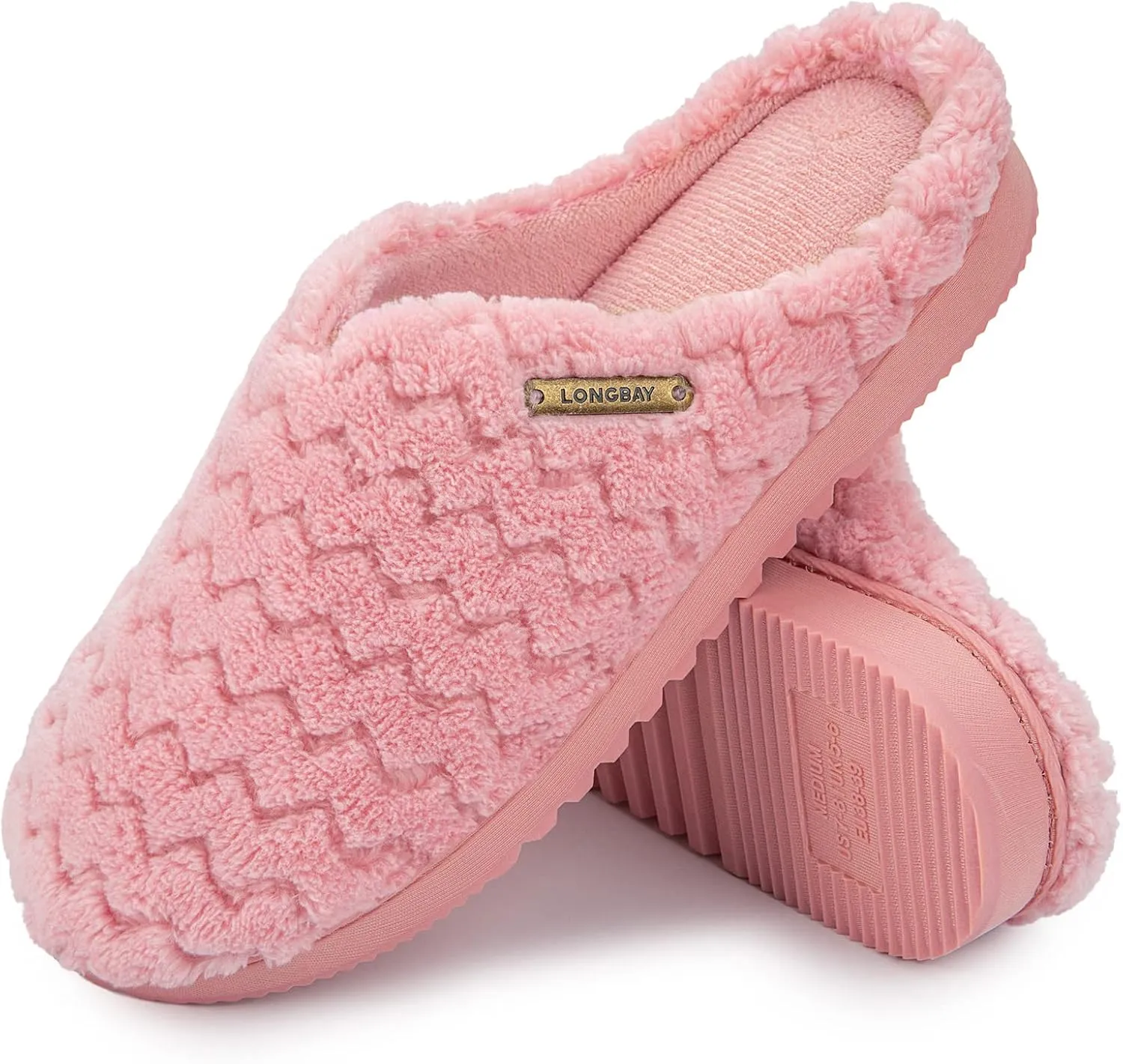 LongBay Women's Slip-On House Slippers Comfy Memory Foam Bedroom Shoes