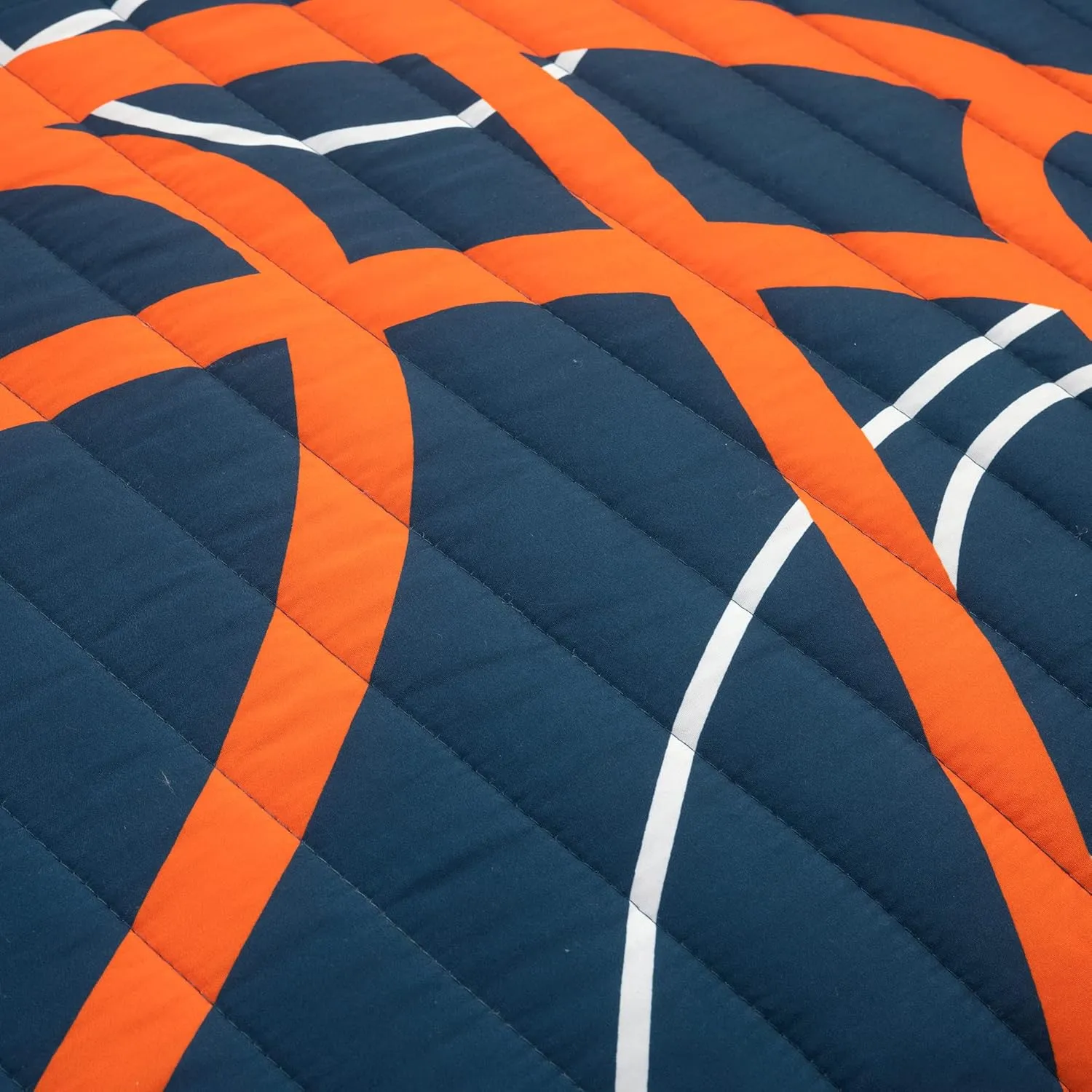 Lush Decor Basketball Game Reversible Quilt Set, 5 Piece Set, Full/ Queen, Navy - Soft Teen Bedding Set - Basketball Decor - Sports Quilt - Kids Bedroom Decor