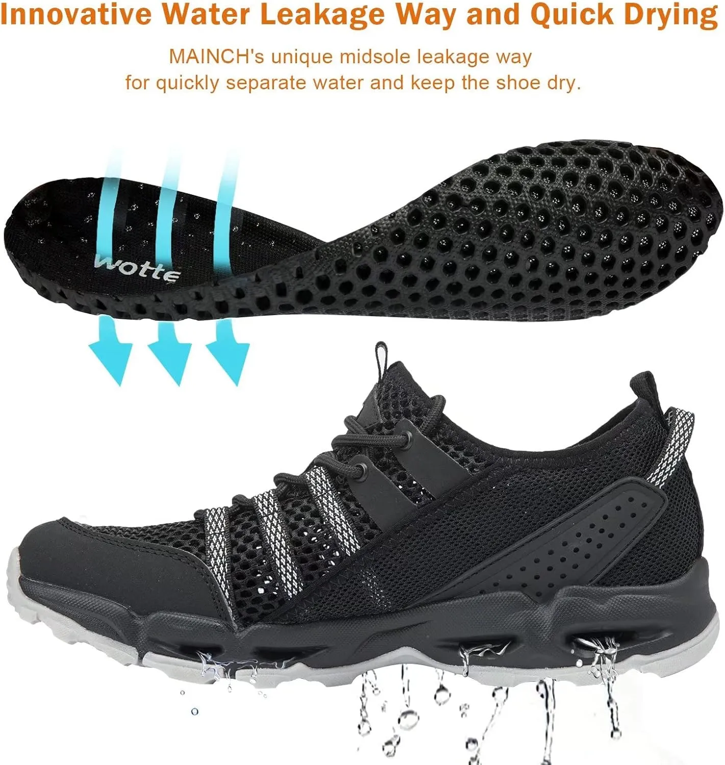 MAINCH Women's Hiking Water Shoes Quick Dry Outdoor Sport Sneakers