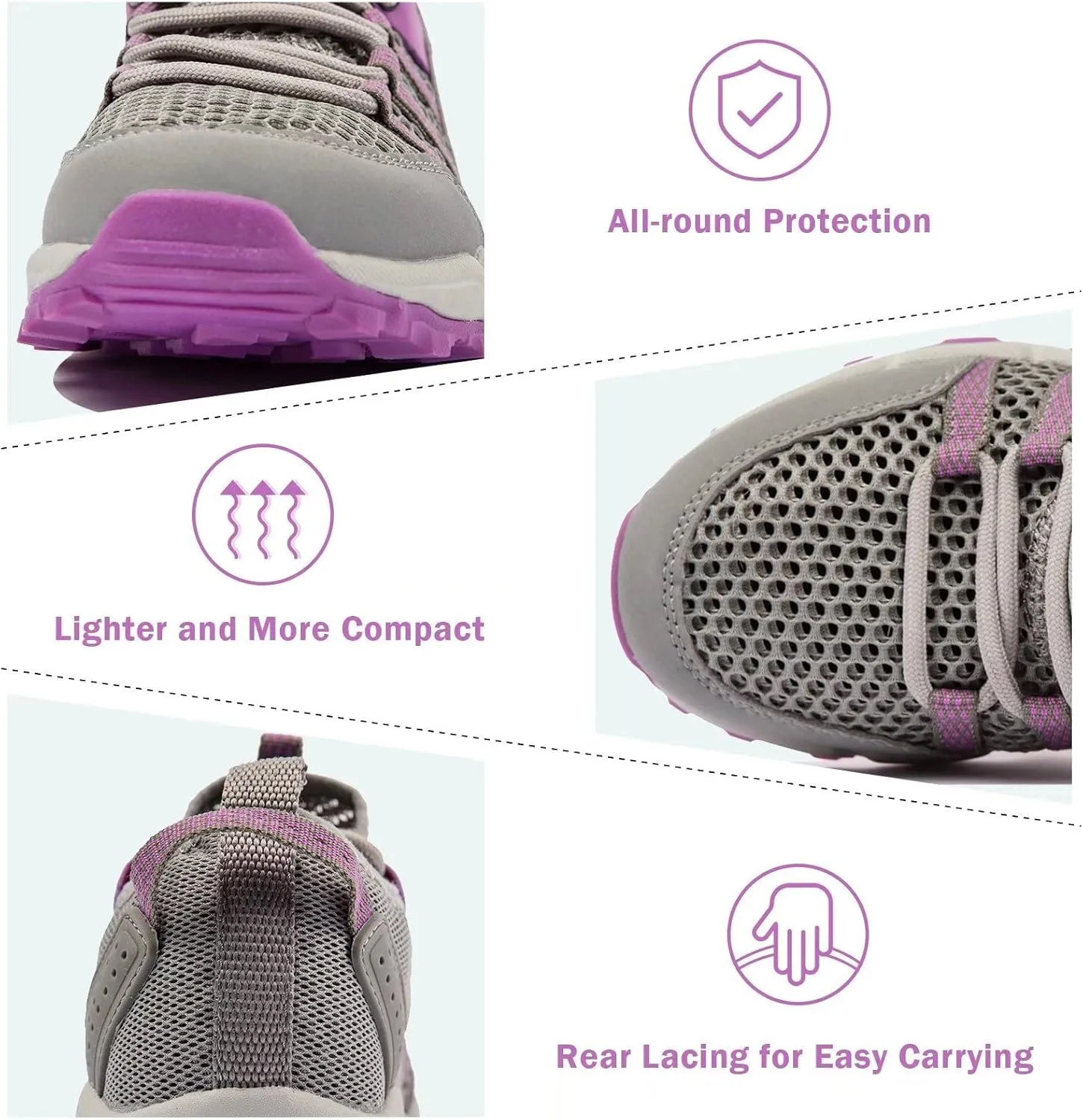 MAINCH Women's Hiking Water Shoes Quick Dry Outdoor Sport Sneakers