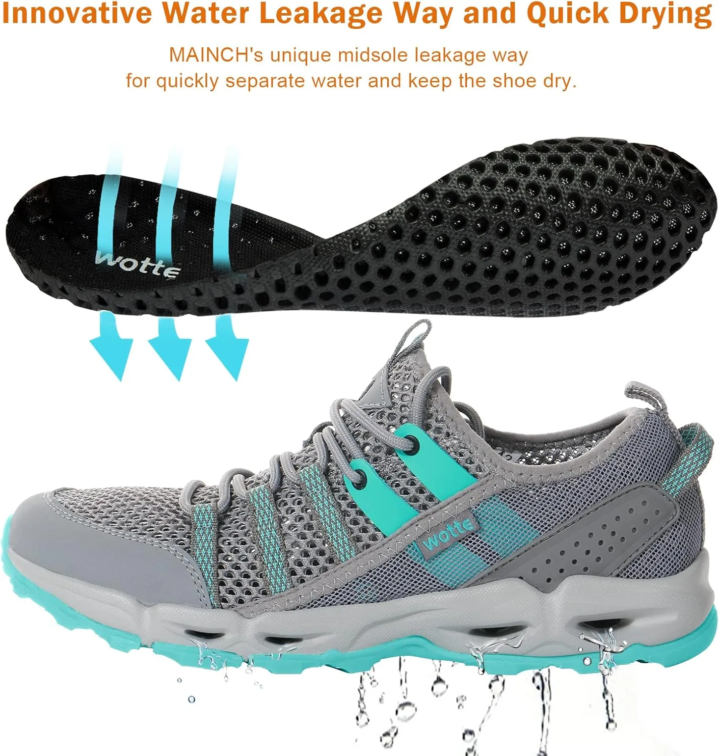 MAINCH Women's Hiking Water Shoes Quick Dry Outdoor Sport Sneakers
