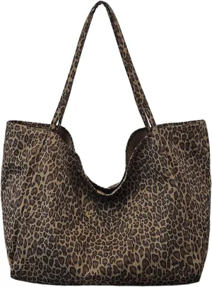 MakeMeChic Women's Leopard Tote Bag Cheetah Oversize Shoulder Bag Weekender Bag