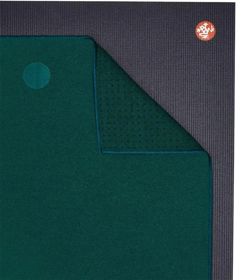Manduka Yogitoes Yoga Towel – Rubber Grip Dots Non-Slip Bottom, Quick Dry Fitness Towel for Hot Yoga, Pilates, Exercise