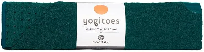 Manduka Yogitoes Yoga Towel – Rubber Grip Dots Non-Slip Bottom, Quick Dry Fitness Towel for Hot Yoga, Pilates, Exercise