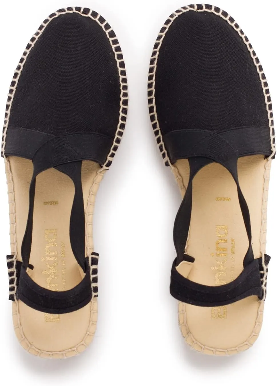 Marseille Authentic Spanish Espadrille Wedge Sandals for Women - Sustainable, Eco Friendly, Vegan Shoes. Classic Style, Organic Cotton Canvas Upper, Comfy Insole, Jute Midsole, Rubber Sole. Made in Spain