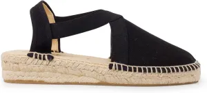 Marseille Authentic Spanish Espadrille Wedge Sandals for Women - Sustainable, Eco Friendly, Vegan Shoes. Classic Style, Organic Cotton Canvas Upper, Comfy Insole, Jute Midsole, Rubber Sole. Made in Spain