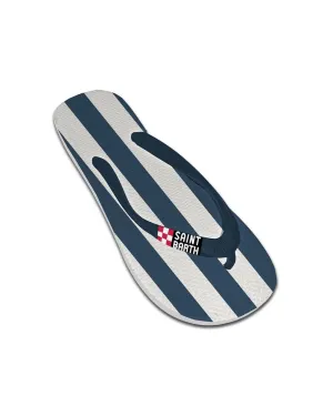 MC2 Navy Striped Flip Flops