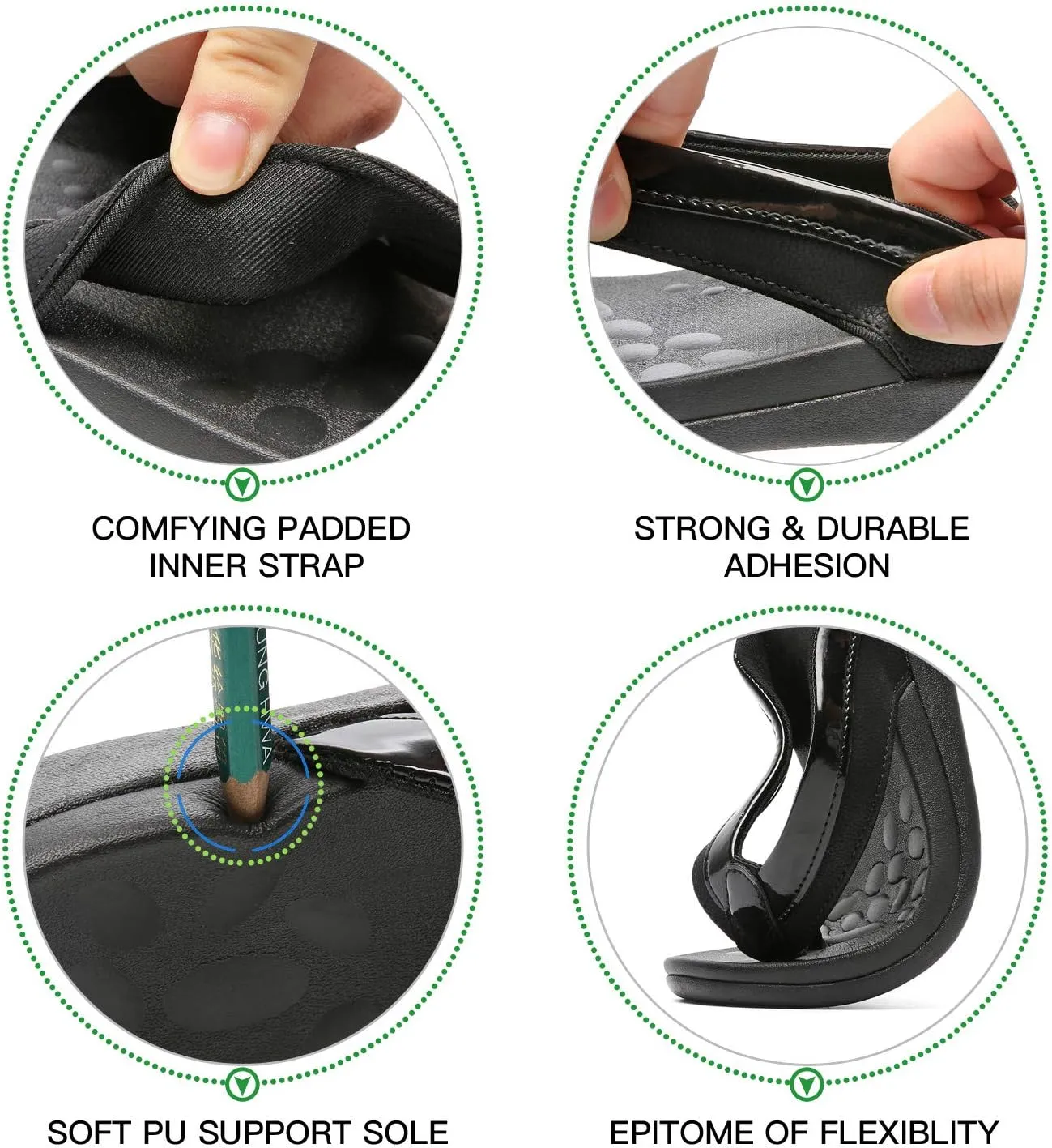 MEGNYA Comfortable Walking Flip Flops for Womens, Orthopedic Walking Sandals with Arch Support, Flat Feet Pain Relief Sandals for Beach, Summer, Pool