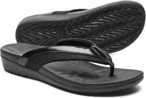 MEGNYA Comfortable Walking Flip Flops for Womens, Orthopedic Walking Sandals with Arch Support, Flat Feet Pain Relief Sandals for Beach, Summer, Pool