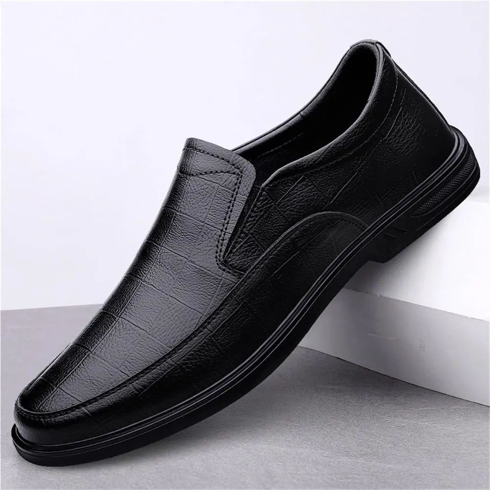 Men Cow Leather Oxford Dress Shoes Slip On Formal Waterproof Non Slip Soft Comfy Casual Fashion Comfortable