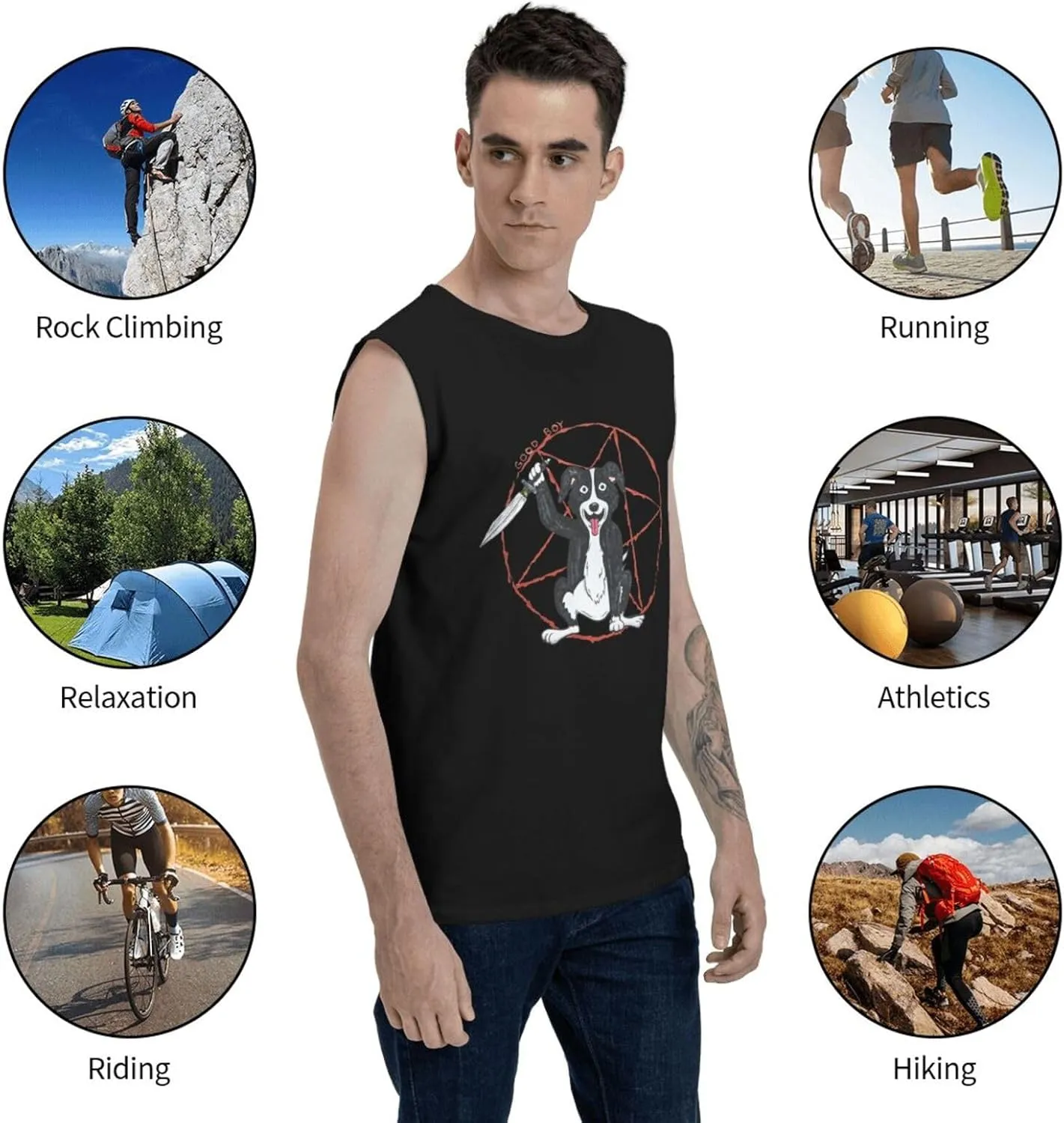 Men Muscle Quick Dry Tank Top Sleeveless Undershirts for Sports Bodybuilding
