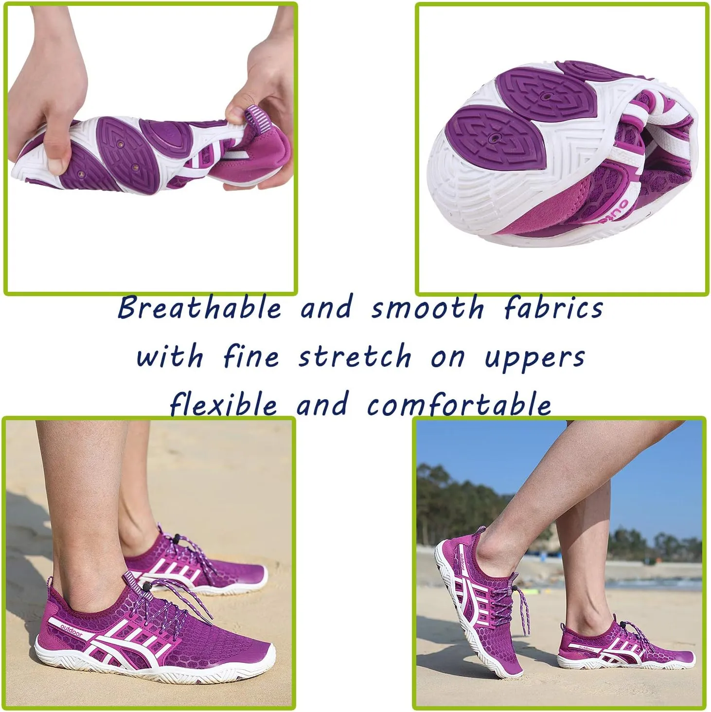 Men Women Water Sports Shoes Slip-on Quick Dry Aqua Swim Shoes for Pool Beach Surf Walking Water Park