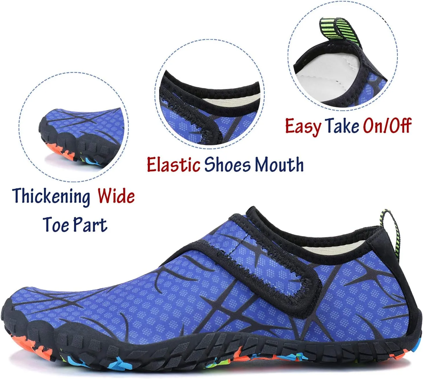 Men Women Water Sports Shoes Slip-on Quick Dry Aqua Swim Shoes for Pool Beach Surf Walking Water Park