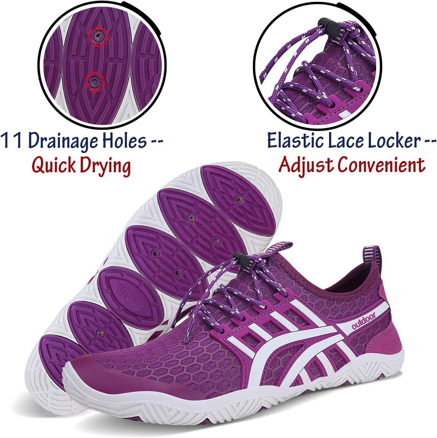 Men Women Water Sports Shoes Slip-on Quick Dry Aqua Swim Shoes for Pool Beach Surf Walking Water Park