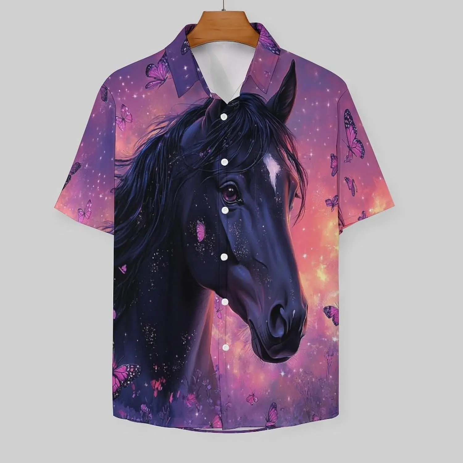 Mens Hawaiian Shirt Casual Button Down Short Sleeve Tropical Beach Holiday Aloha Party Shirt for Men Funny