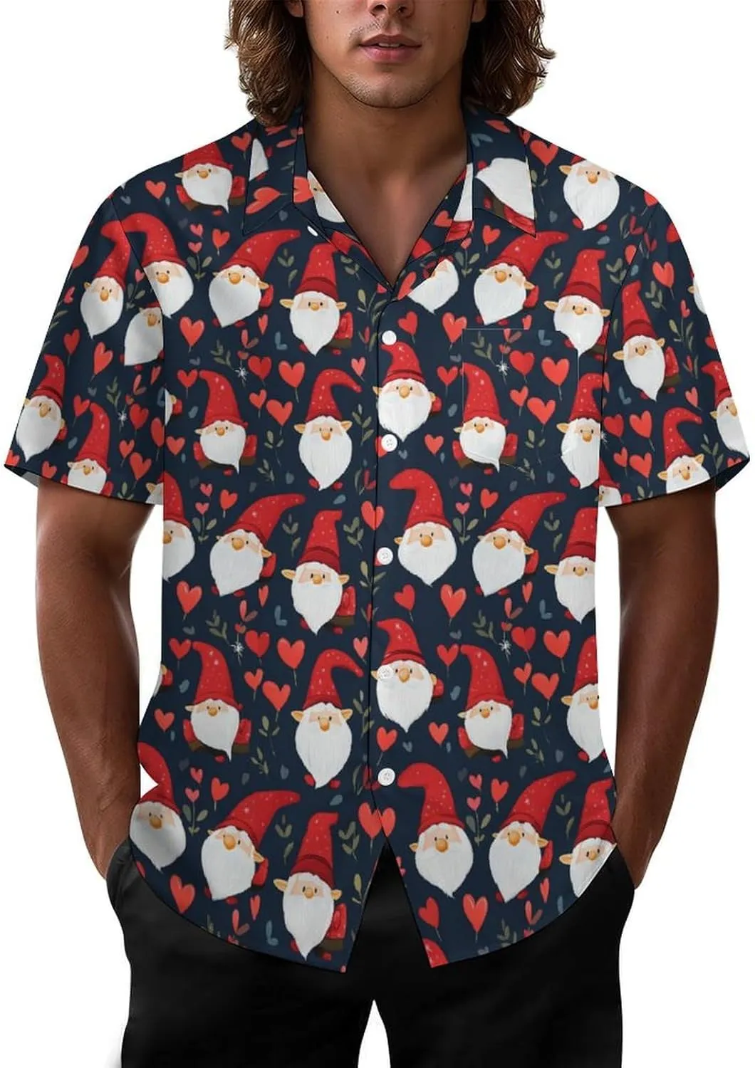 Mens Hawaiian Shirt Casual Button Down Short Sleeve Tropical Beach Holiday Aloha Party Shirt for Men Funny