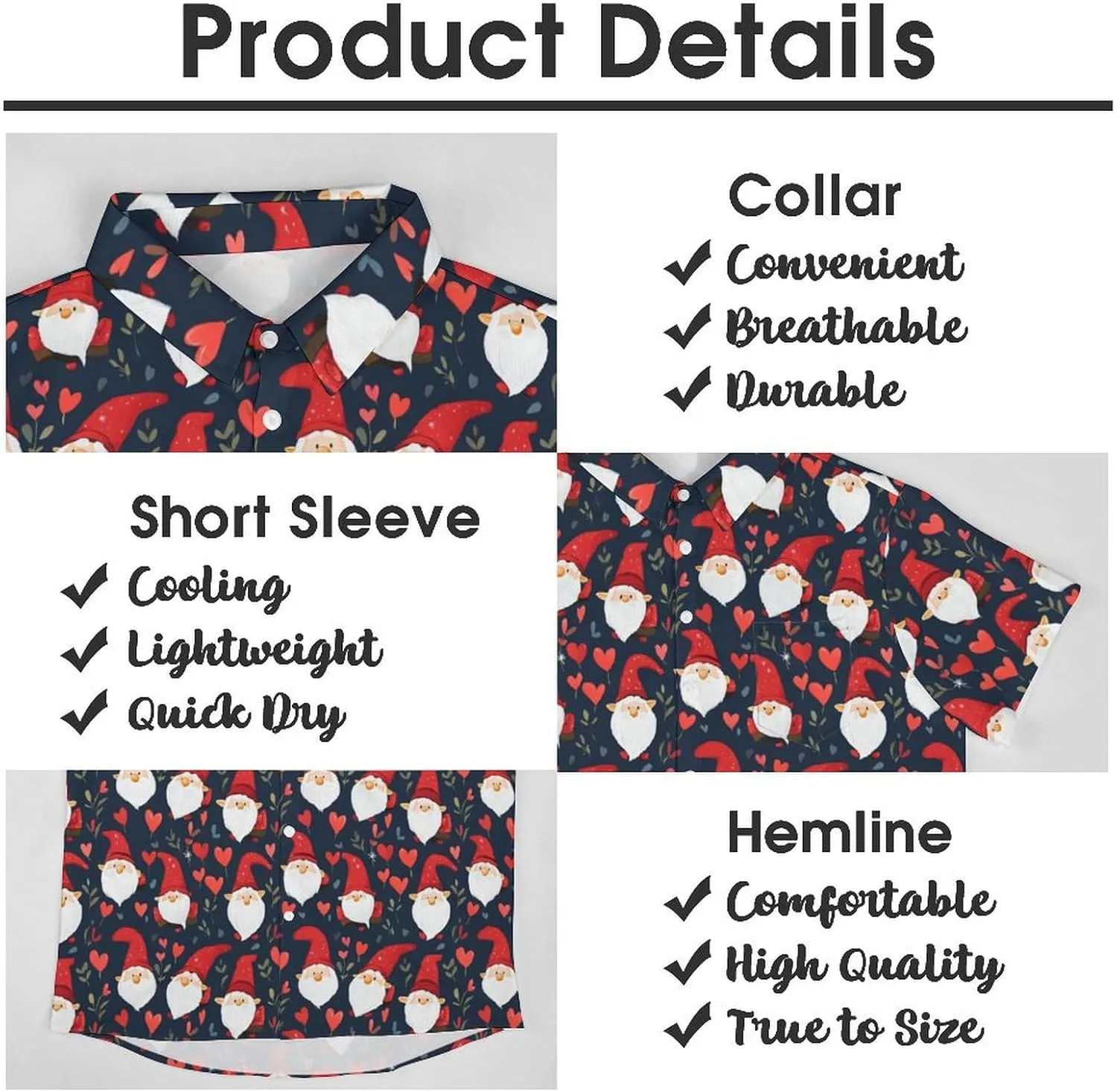 Mens Hawaiian Shirt Casual Button Down Short Sleeve Tropical Beach Holiday Aloha Party Shirt for Men Funny