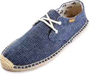 Men's Lace up Casual Canvas Slip on Flat Espadrille Shoes
