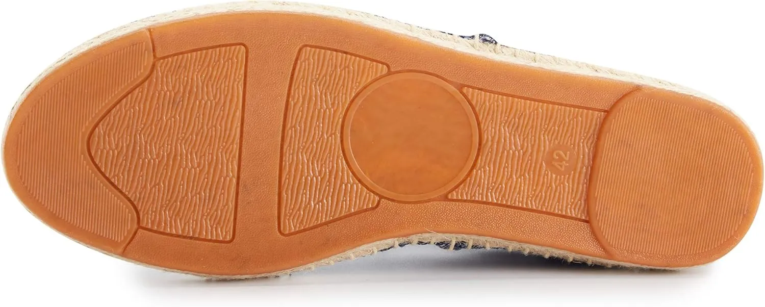 Men's Lace up Casual Canvas Slip on Flat Espadrille Shoes
