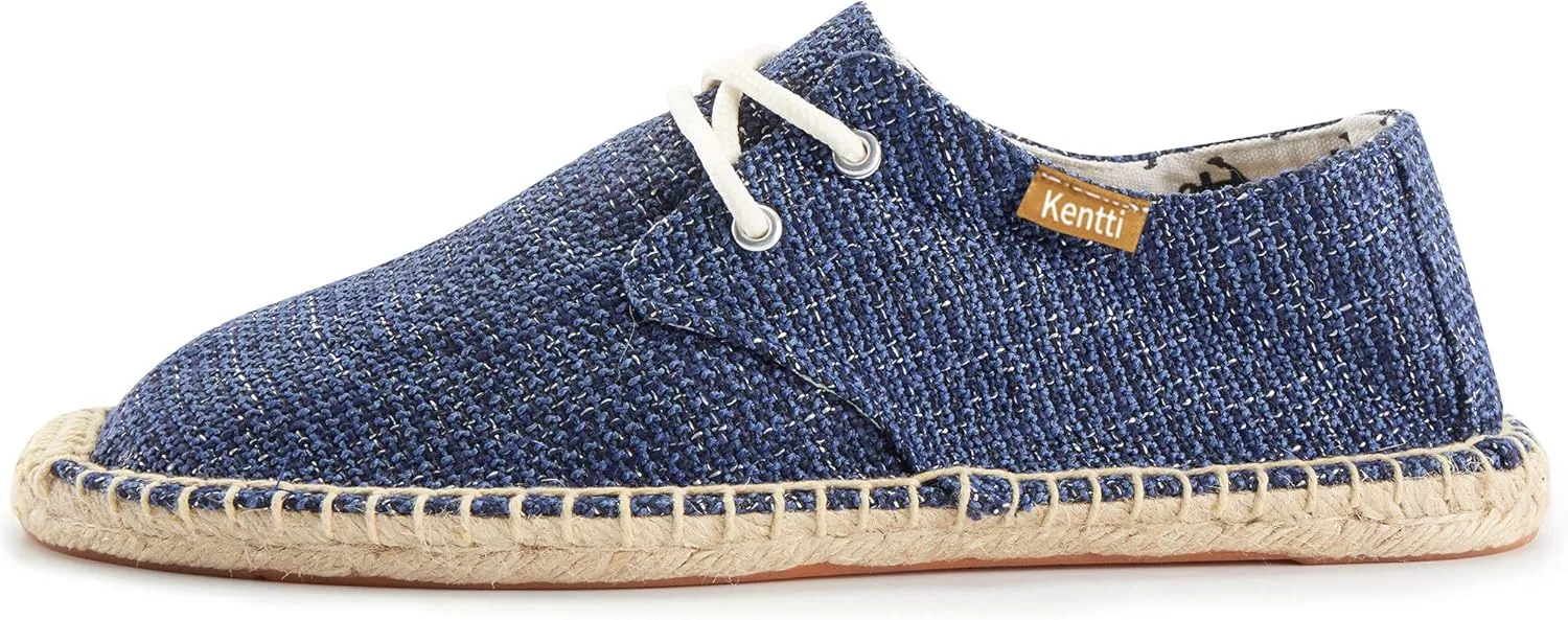 Men's Lace up Casual Canvas Slip on Flat Espadrille Shoes