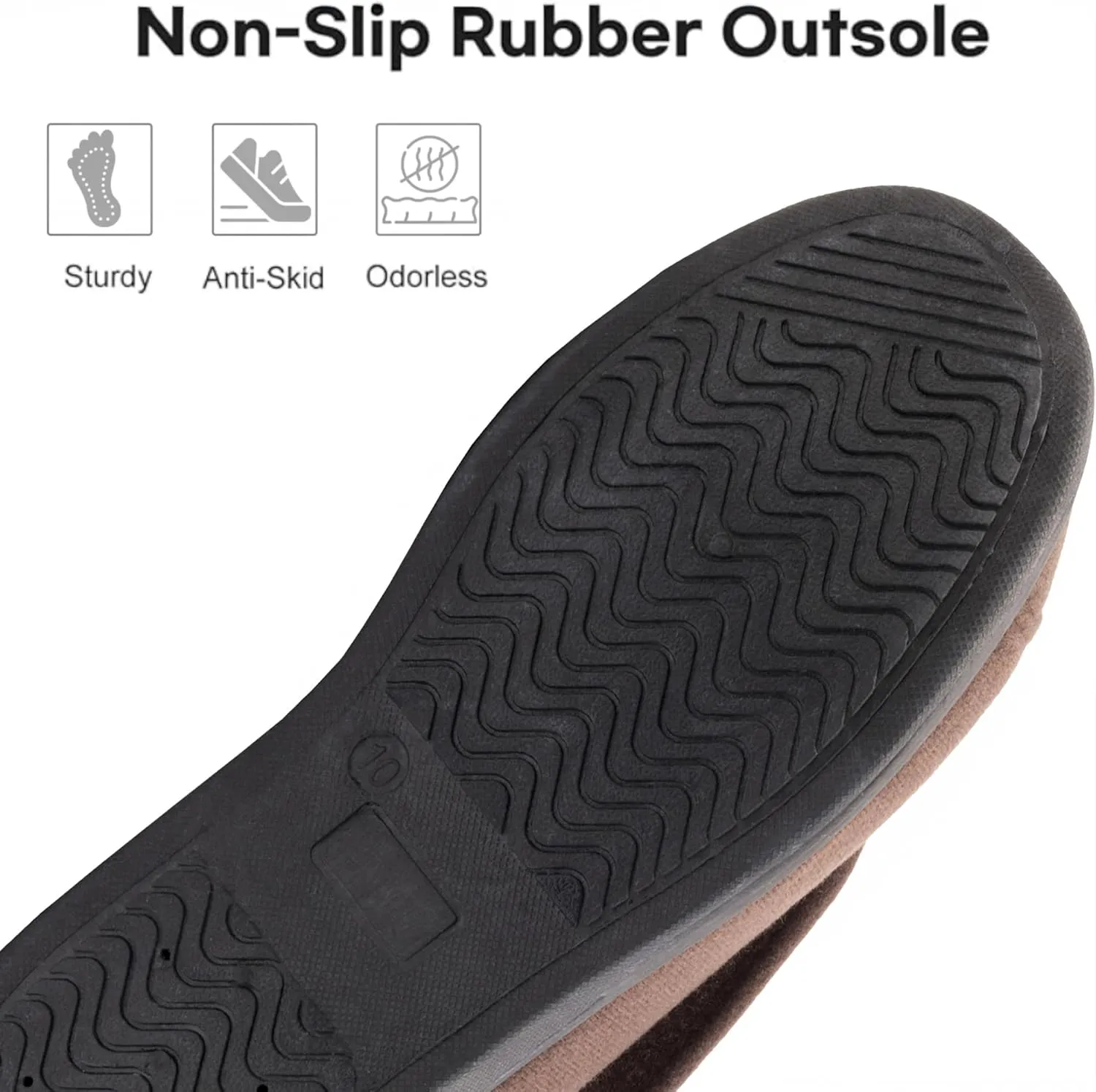 Men's Memory Foam Diabetic Slippers with Adjustable Closure, Extra Wide Comfy Warm Plush Fleece Arthritis Edema Swollen Diabetic House Shoes Machine Washable with Anti Slip Sole