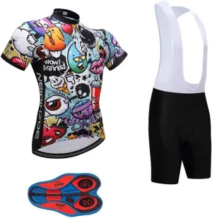 Men's Quick-Dry Cycling Jersey Set Road Bike Bicycle Shirt   Bib Shorts with 9D Gel Pad MTB Riding Clothing Kit