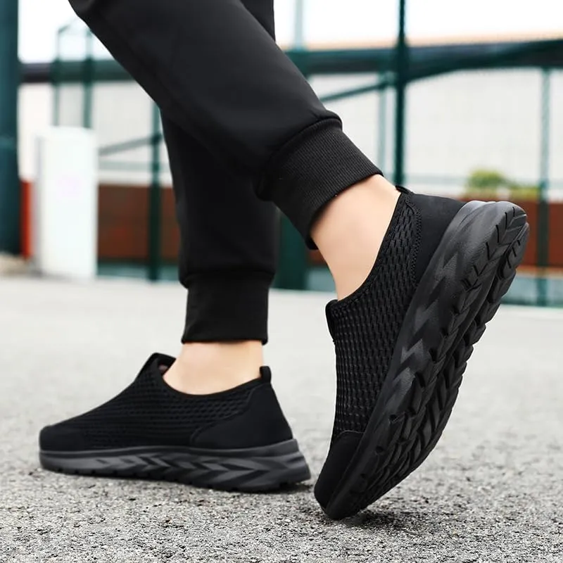 Men's Slip-on Mesh Sneakers - Casual Athletic Running - Comfy and Breathable Walking Shoes
