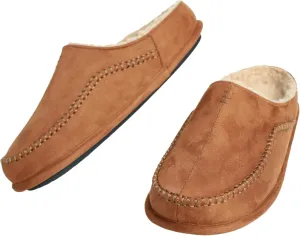Men's Slip On Moccasin Slippers, Indoor/Outdoor Comfy House Shoes, Wide Loafer Slippers