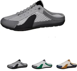 Men's Slip-On Mule Sneakers - Lightweight Breathable Knit Fabric - Casual Comfort for Indoor & Outdoor Wear