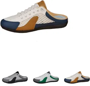 Men's Slip-On Mule Sneakers - Lightweight Breathable Knit Fabric - Casual Comfort for Indoor & Outdoor Wear