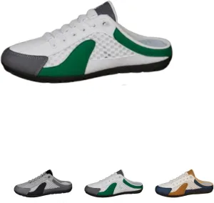 Men's Slip-On Mule Sneakers - Lightweight Breathable Knit Fabric - Casual Comfort for Indoor & Outdoor Wear