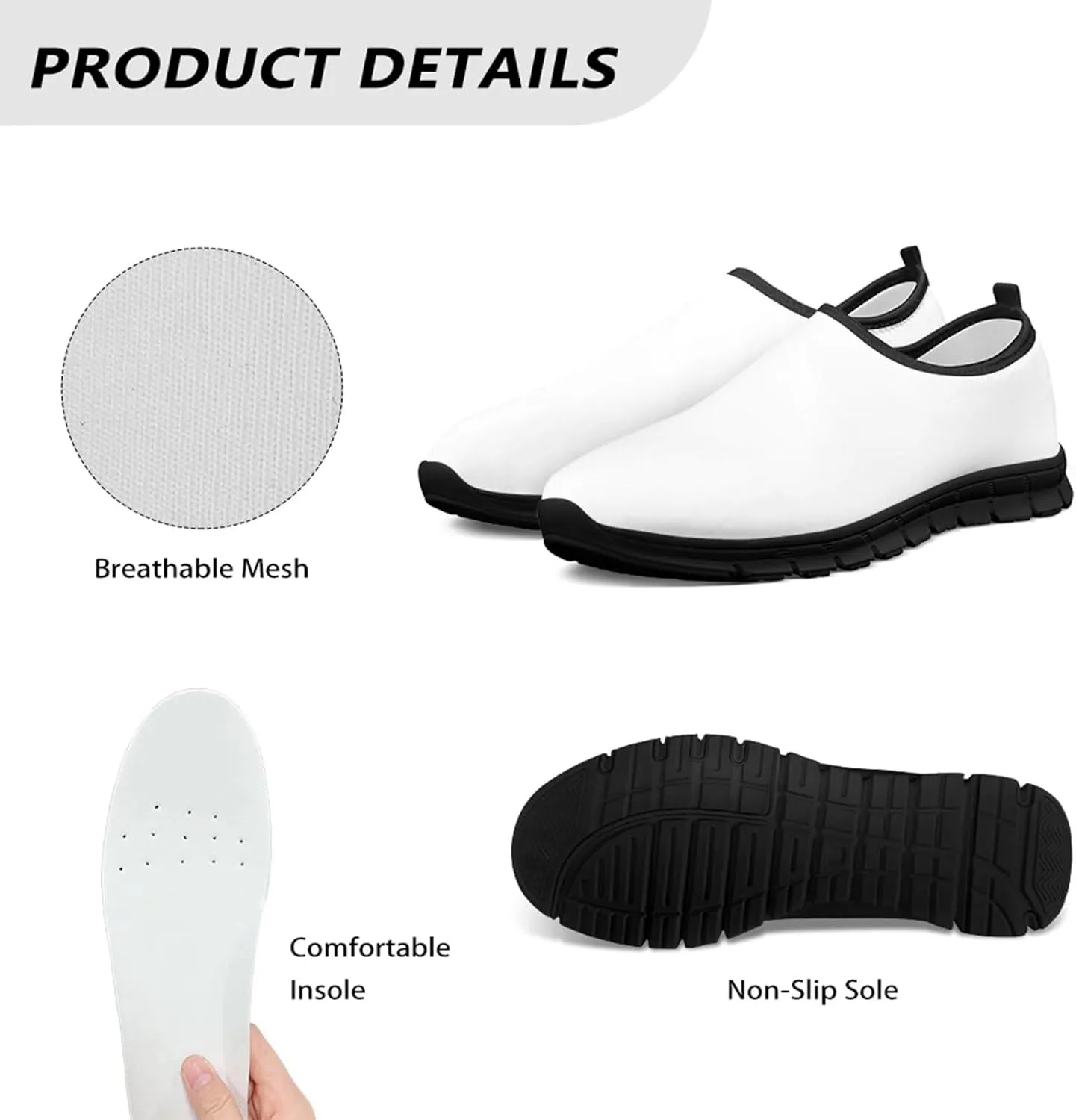 Men's Slip On Sneakers Comfy Slip On Running Shoes Men Walking Loafers Breathable