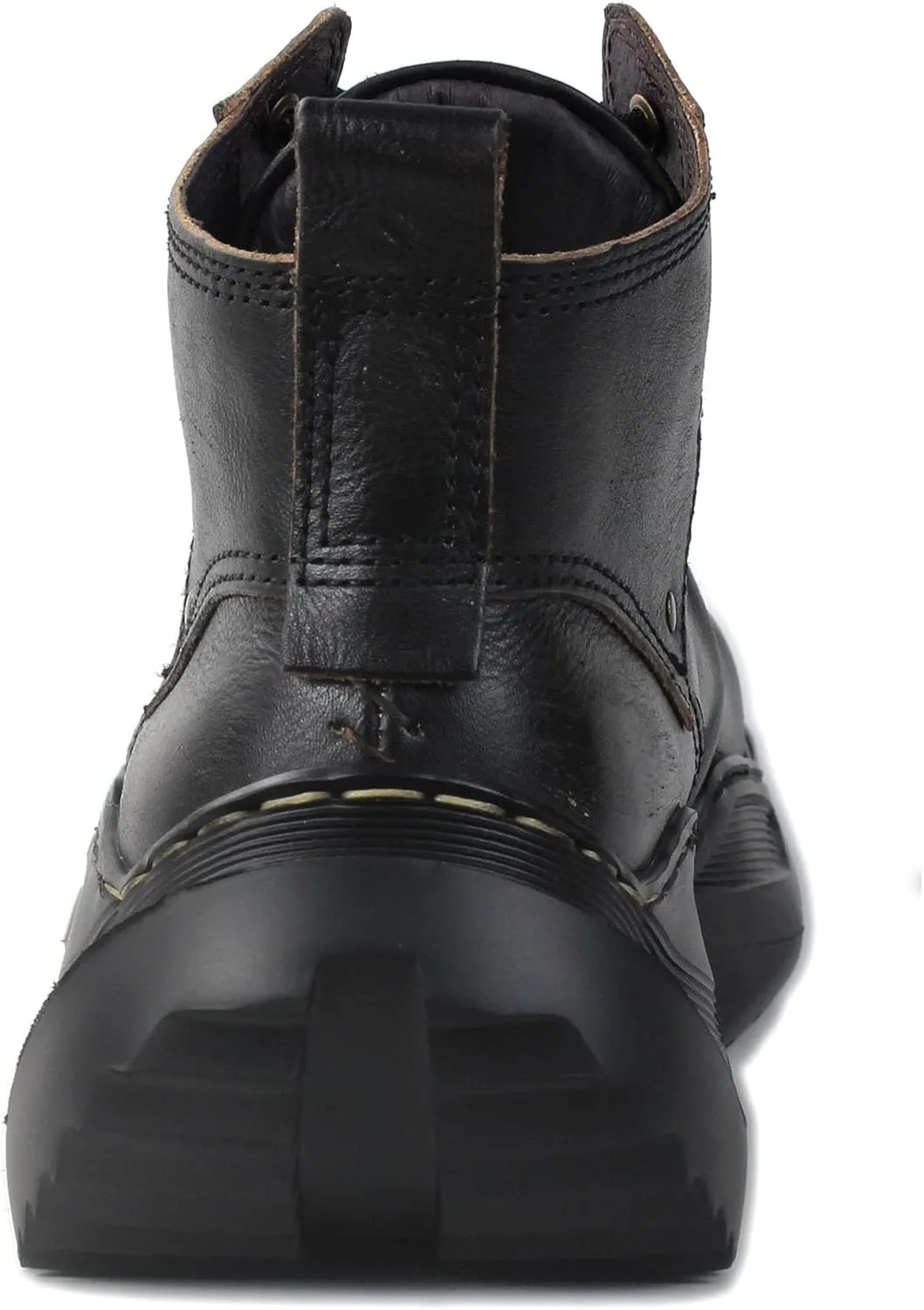 Mens Vintage Moto Boots Combat Hiking Retro Casual Shoes Cowhide Leather Ankle Chukka Boots CD-5008-S-1-Brown-Black
