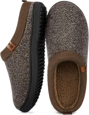 MERRIMAC Men's Slip on Slippers Comfy Memory Foam Non Slip Indoor House Shoes
