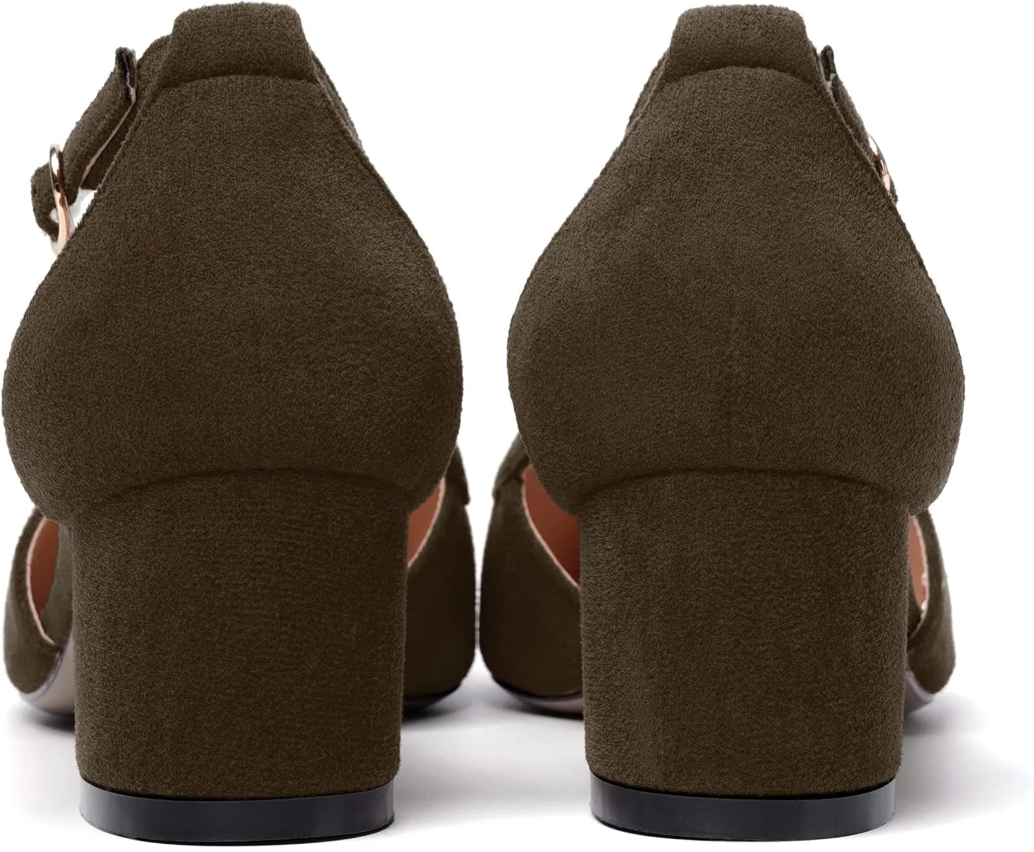MERRORI Womens Pointed Toe Dress Heels Casual Slip On Suede Office Block Low Heel Pumps Shoes 2 Inch