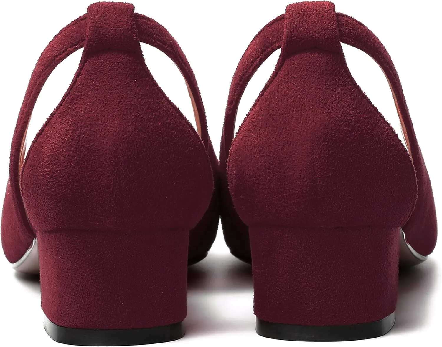 MERRORI Womens Pointed Toe Dress Slip On Suede Evening Chunky Low Heel Pumps Shoes 1.5 Inch